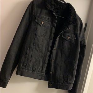 Black denim Sherpa inside